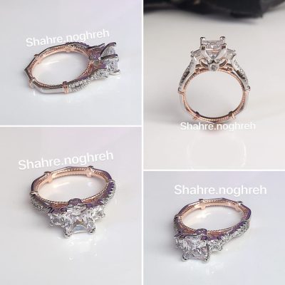انگشتر نقره جواهر پرنس دو رنگ