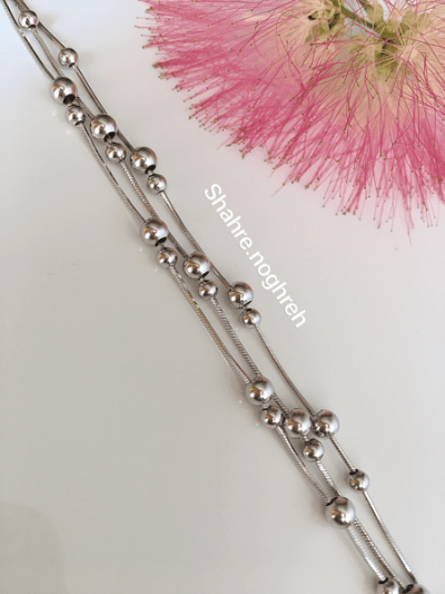 دستبند نقره سه لاین بدون نگین