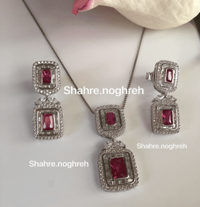 نیمست نقره جواهر لوکس یاقوت