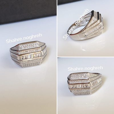 انگشتر نقره جواهر لوکس مردانه
