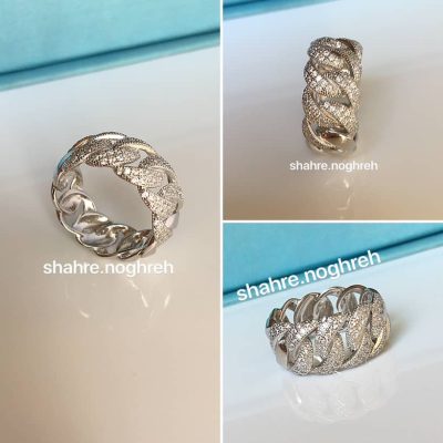 انگشتر نقره جواهر لوکس کارتیه