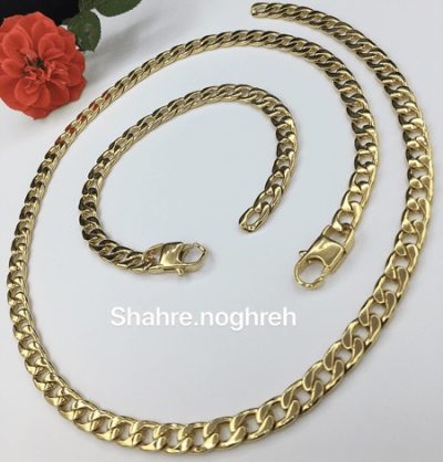 گردنبند و دستبند تمام استیل کارتیه