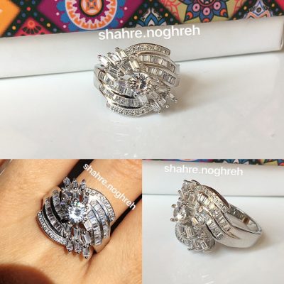 انگشتر نقره جواهر لوکس