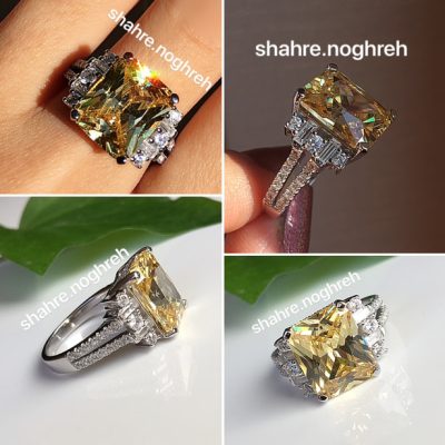 انگشتر نقره جواهر لوکس سیترین 💍💎