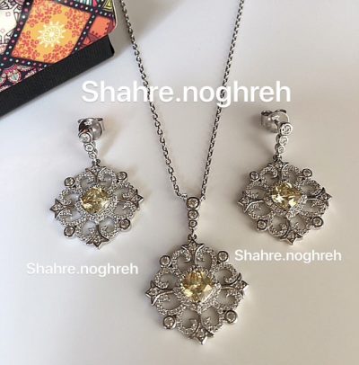 نیمست نقره جواهر سیترین 💛