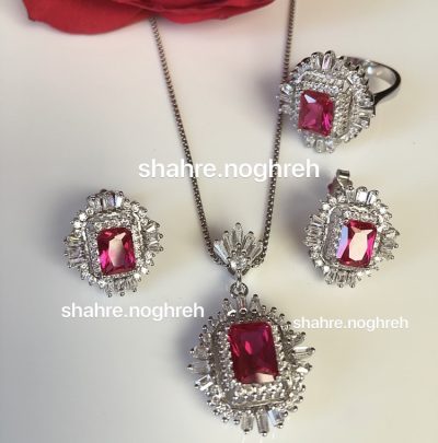 نیمست نقره جواهر یاقوت لوکس