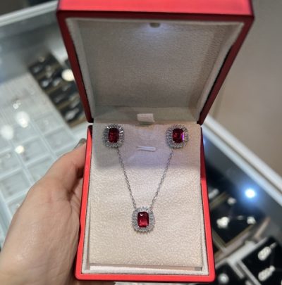 نیمست نقره جواهر یاقوت ❤️