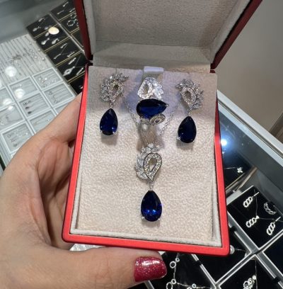 نیمست نقره جواهر لوکس یاقوت کبود 💙