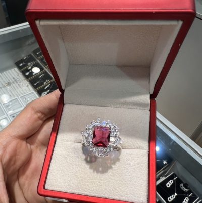 انگشتر نقره جواهر یاقوت ❤️لوکس