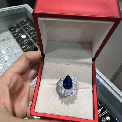 انگشتر نقره جواهر یاقوت کبود💙