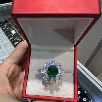 انگشتر نقره جواهر لوکس زمرد 💚