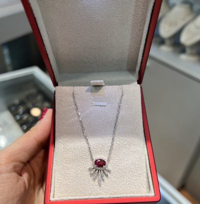 گردنبند نقره جواهر یاقوتی ❤️