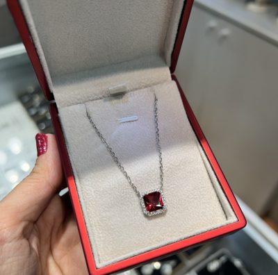 گردنبند نقره جواهر یاقوتی ❤️