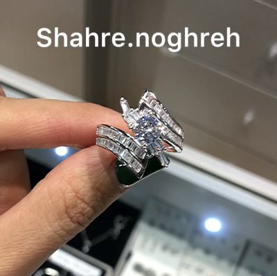 انگشتر نقره جواهر سولیتر