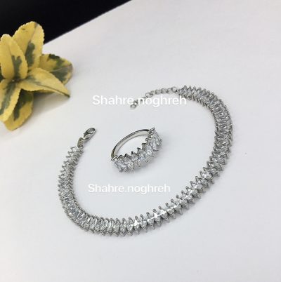 دستبند نقره جواهر مارکیز