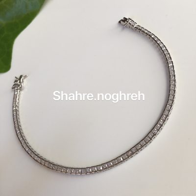 دستبند نقره جواهر تنیسی پرنس