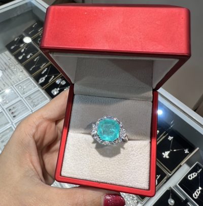 انگشتر نقره جواهر با سنگ دابلت اصل 💎