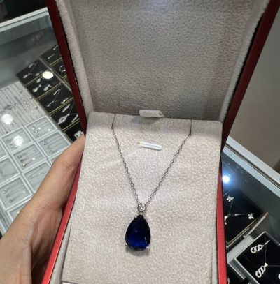 گردنبند نقره جواهر یاقوت کبود 💙