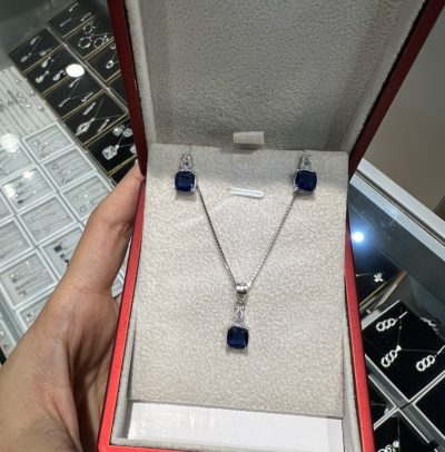 نیمست نقره جواهر ظریف یاقوت کبود 💙