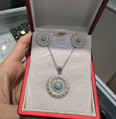 نیمست نقره جواهر فیروزه 🩵