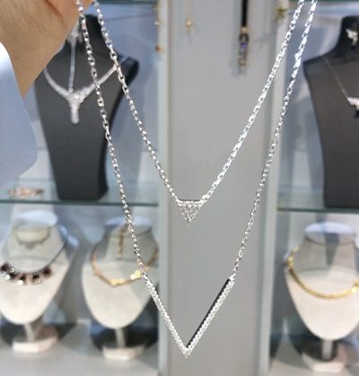 گردنبند نقره جواهر دولاین ✌️💎