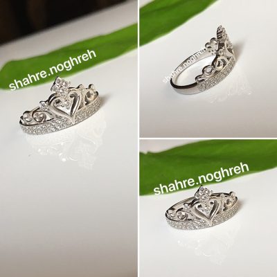 انگشتر نقره جواهر تاج 👑