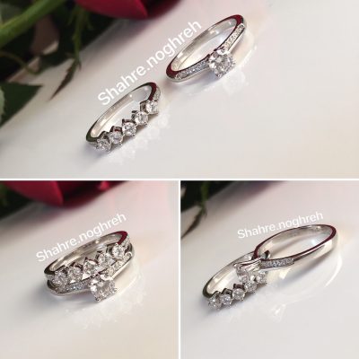 حلقه پشت حلقه نقره جواهر ظریف 🫶