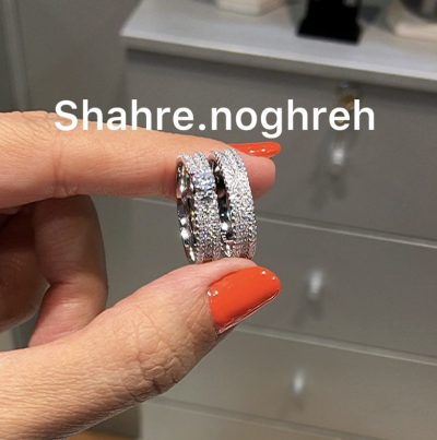 حلقه پشت حلقه نقره جواهر 💎💍💍