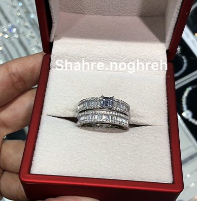 حلقه پشت حلقه نقره جواهر خاص