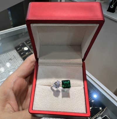 انگشتر نقره جواهر خاص زمرد 💚