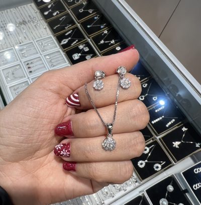 نیمست نقره جواهر فلاور  اویز🌸