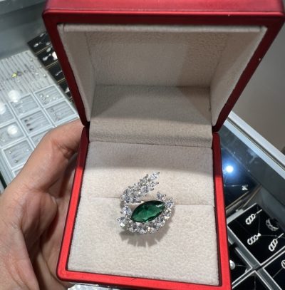 انگشتر نقره جواهر زمرد 🫶💚