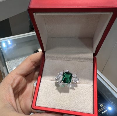 انگشتر نقره جواهر زمرد. 💍💚