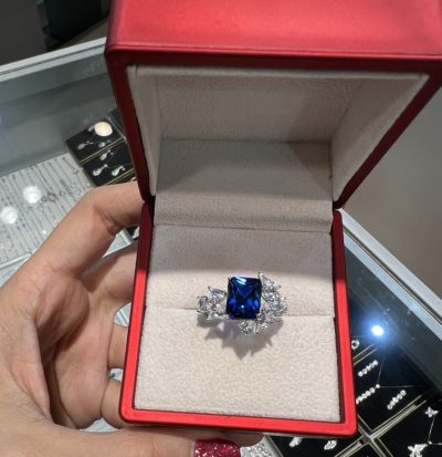 انگشتر نقره جواهر یاقوت کبود 🤌💍💙