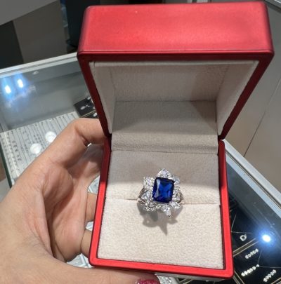 انگشتر نقره جواهر خاص یاقوت کبود 💙