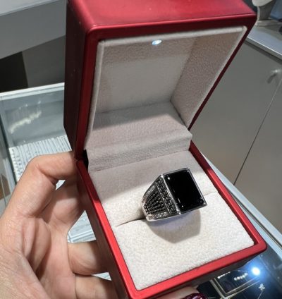 انگشتر نقره جواهر لوکس مردانه