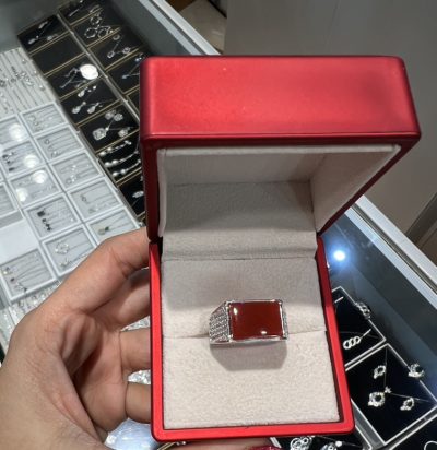 انگشتر نقره جواهر مردونه عقیق