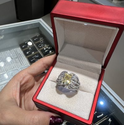 انگشتر نقره جواهر لوکس سیترین