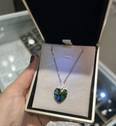 گردنبند نقره جواهر قلب سواروسکی اصل 🫶💎