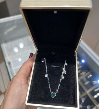 گردنبند نقره جواهر قلب 💚💎