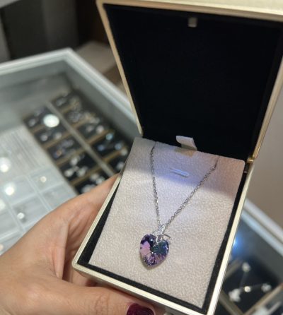 گردنبند نقره جواهر سواروسکی اصل 💜💎