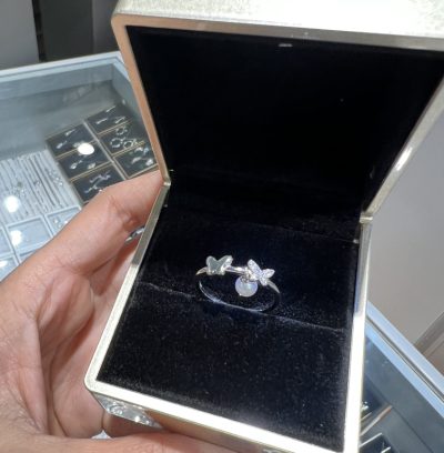 انگشتر نقره جواه آویزدار مروارید