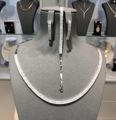 سرویس نقره جواهر لوکس تنیسی سه ردیفه 💎