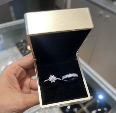 حلقه پشت حلقه نقره جواهر فلاور 🌸