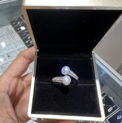 انگشتر نقره جواهر لوکس مروارید