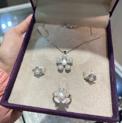 نیمست نقره جواهر مروارید اصل 🌸💎