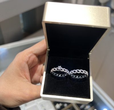 حلقه پشت حلقه نقره جواهر خاص 👌