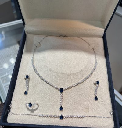 سرویس نقره جواهر یاقوت کبود 💙💎