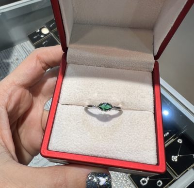 انگشتر نقره جواهر مینیمال زمرد 💚💍