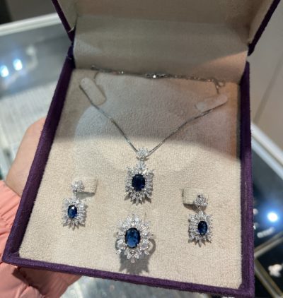 نیمست نقره جواهر یاقوت کبود 💙